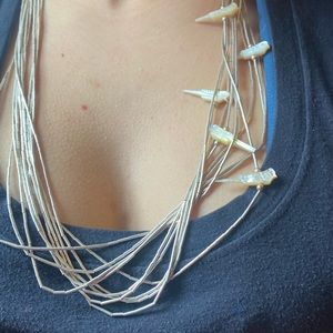 Vintage Southwestern 925 Sterling Silver Fetish Bird Necklace